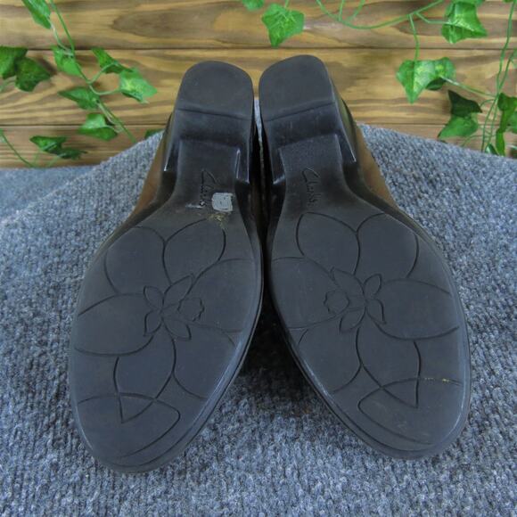 Clarks Women's Bootie Brown Leather Sz 7 Medium Used 2025‎ - Picture 6 of 6